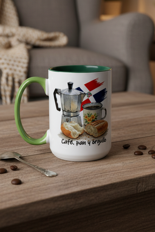 Cafe, pan, y orgullo mug